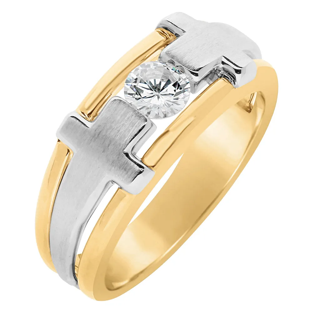 14K Men's Two-Tone Band