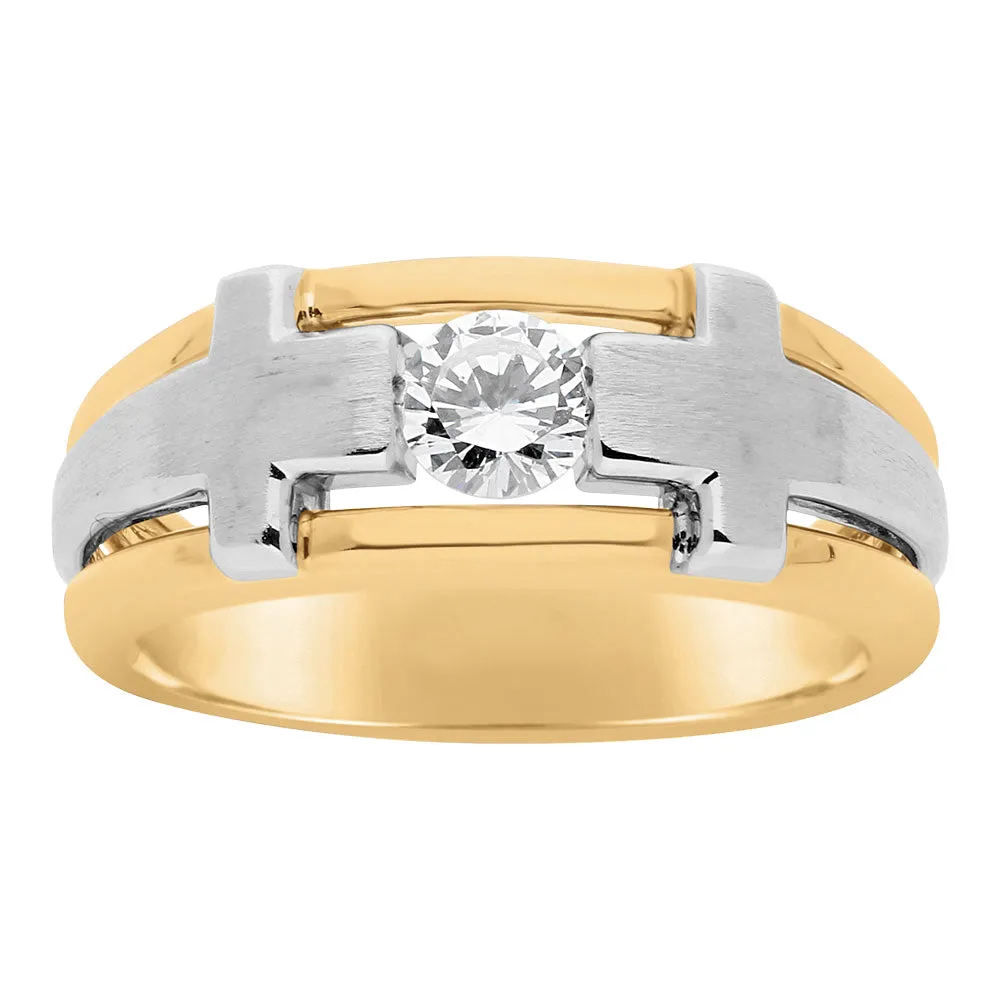 14K Men's Two-Tone Band