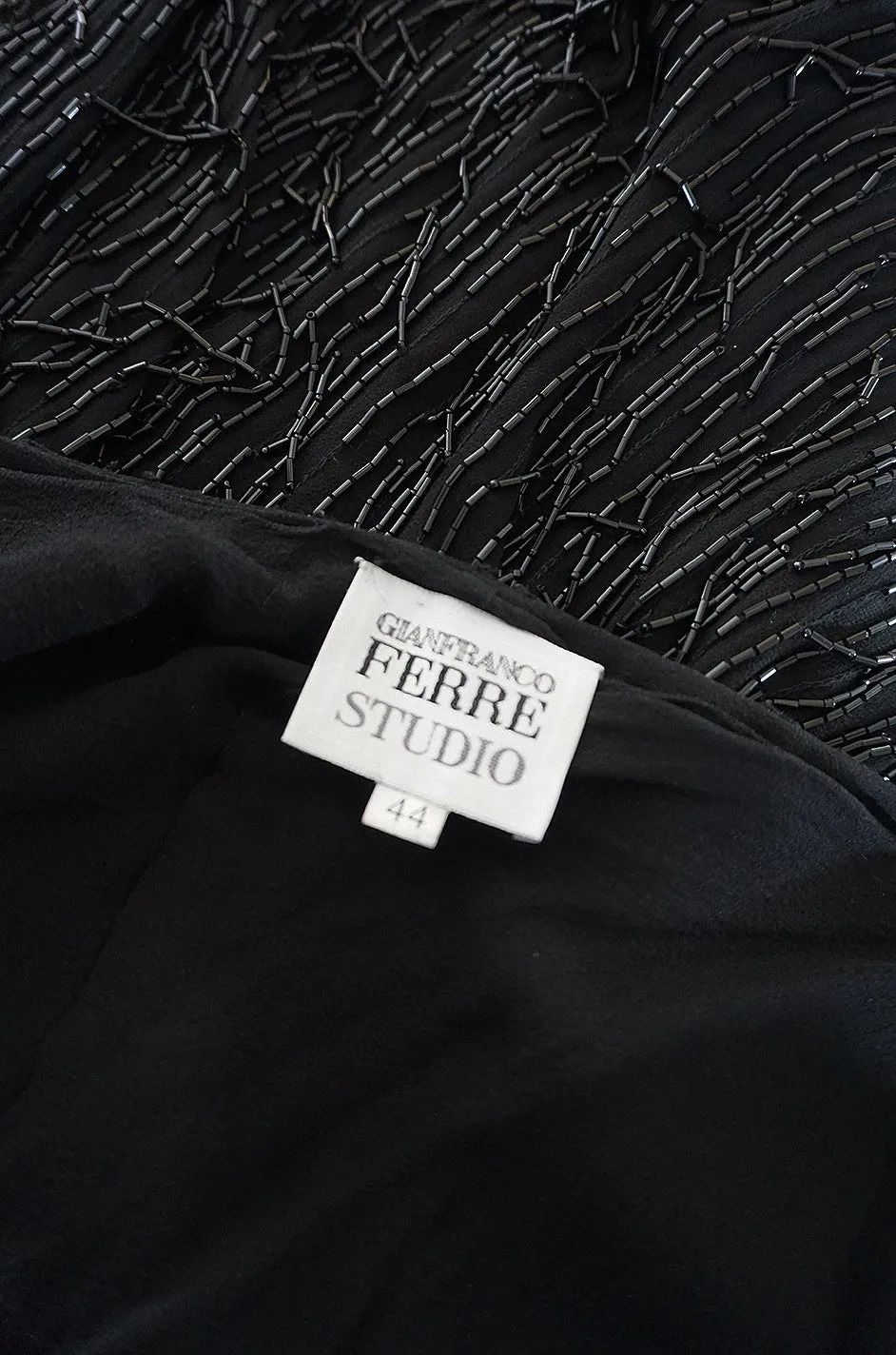 1980s Gianfranco Ferre Beaded Fringe Mini Dress
