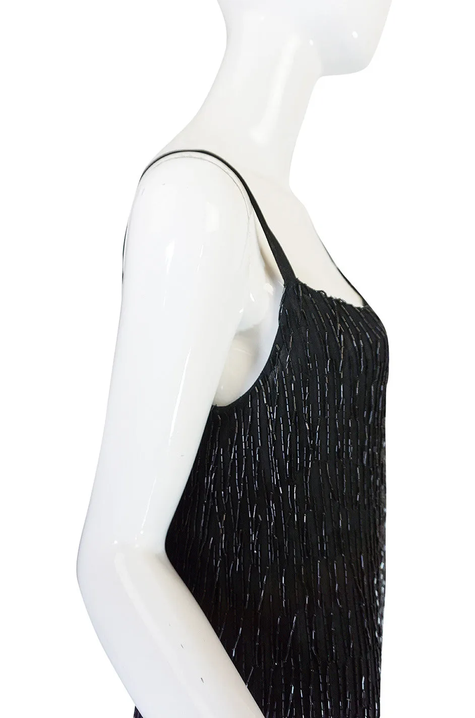 1980s Gianfranco Ferre Beaded Fringe Mini Dress