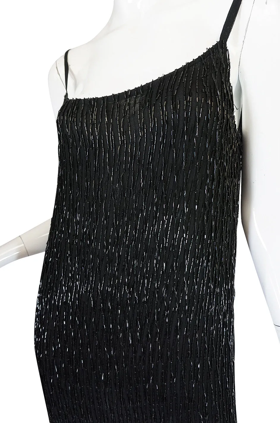 1980s Gianfranco Ferre Beaded Fringe Mini Dress