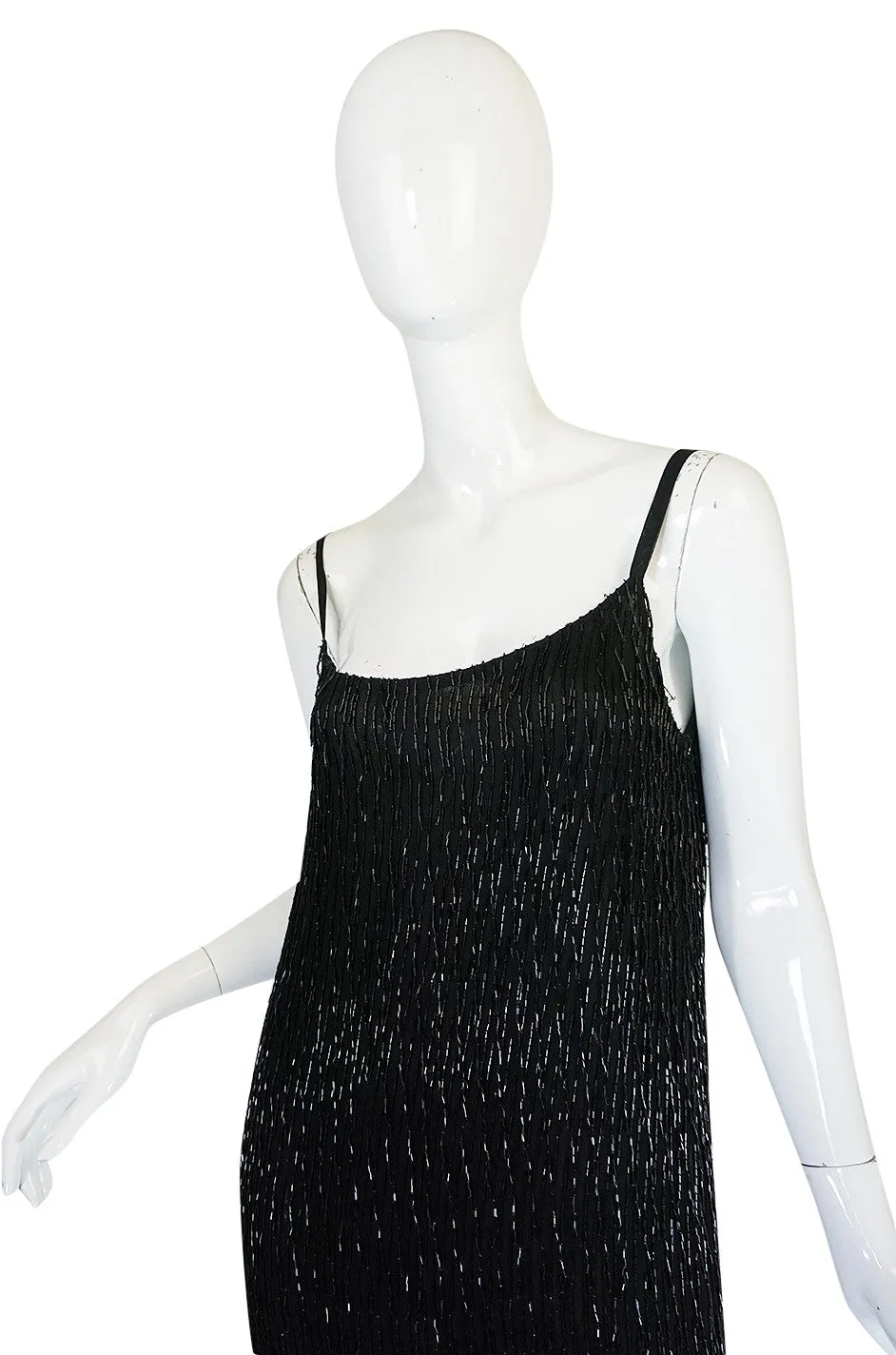 1980s Gianfranco Ferre Beaded Fringe Mini Dress