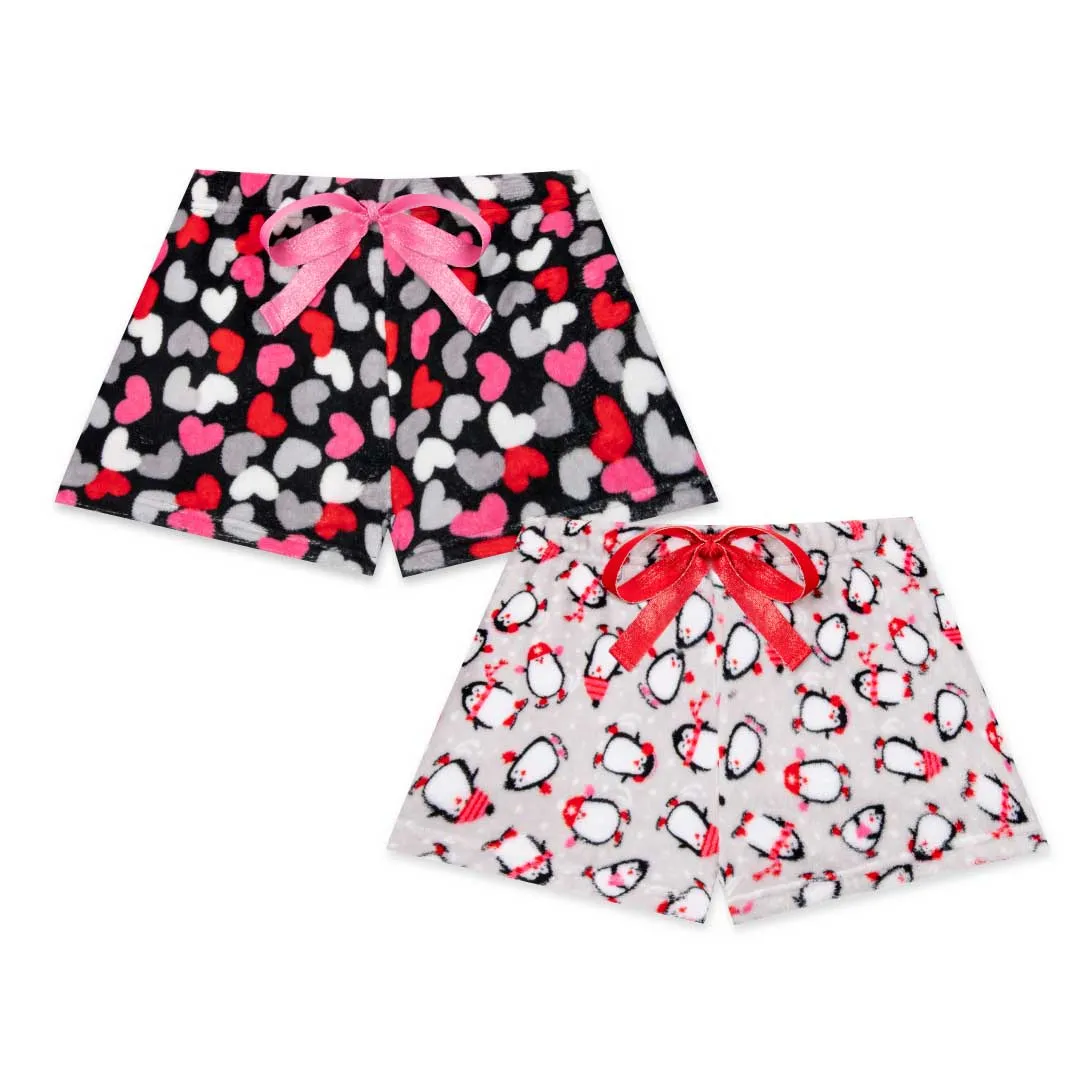 2-Pack Plush Fleece Pajama Shorts