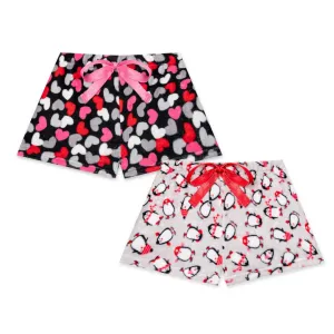 2-Pack Plush Fleece Pajama Shorts