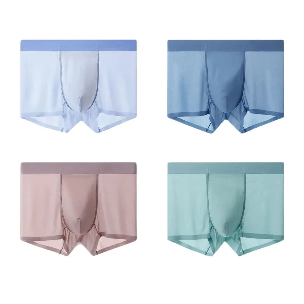 4-Pack Ultra Thin Ice Silk Mesh Underpants for Men JEWYEE 1176