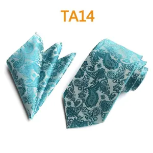 55 Style Silk Neck Ties & Pocket Square Hanky Suit Set