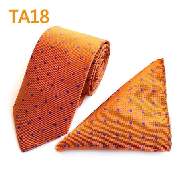 55 Style Silk Neck Ties & Pocket Square Hanky Suit Set