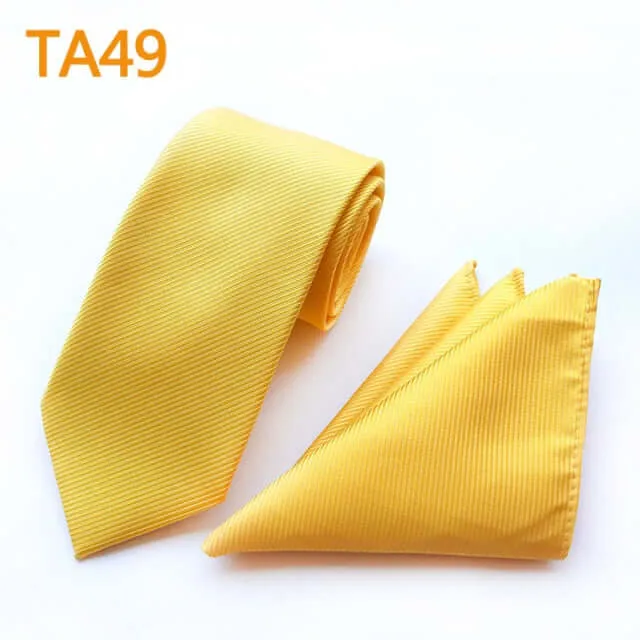 55 Style Silk Neck Ties & Pocket Square Hanky Suit Set