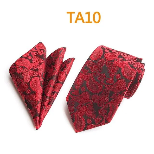 55 Style Silk Neck Ties & Pocket Square Hanky Suit Set
