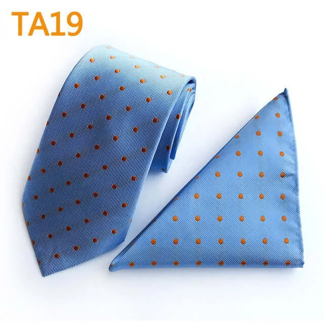 55 Style Silk Neck Ties & Pocket Square Hanky Suit Set