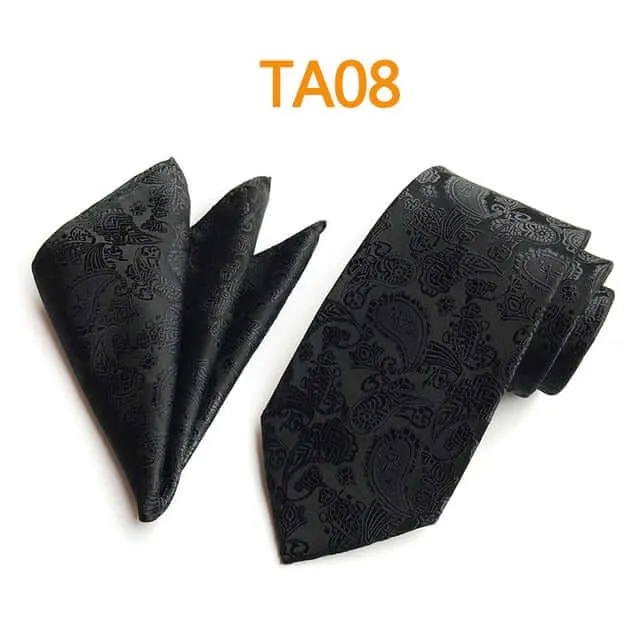 55 Style Silk Neck Ties & Pocket Square Hanky Suit Set