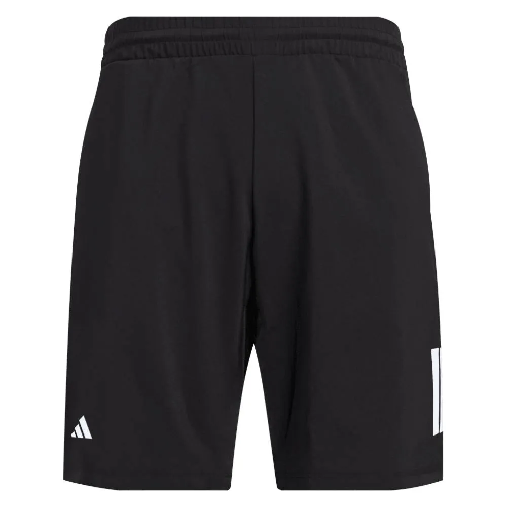adidas Men's 3 Stripe Club Short 9-Inch (Black)