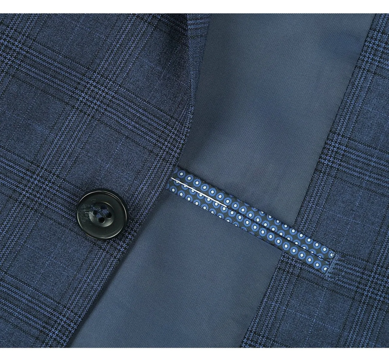 Alessandro Vitello by Renoir 3-Piece Classic Fit Single Breasted Windowpane Suit 278-2