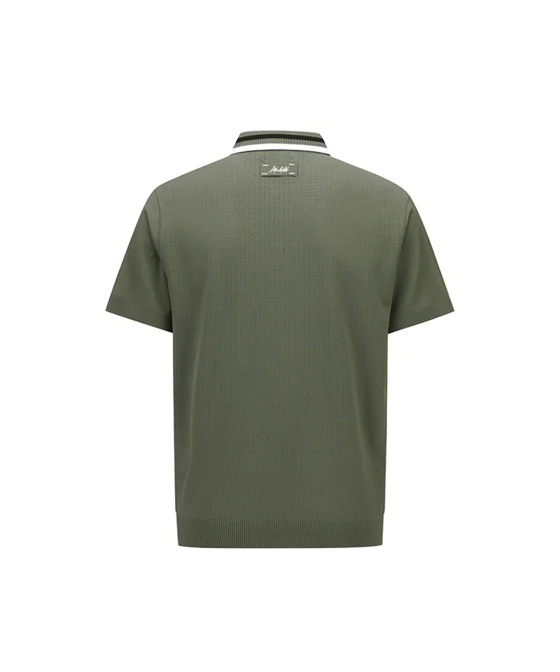 ANEW Golf Men's Essential Collared Sweater - Khaki