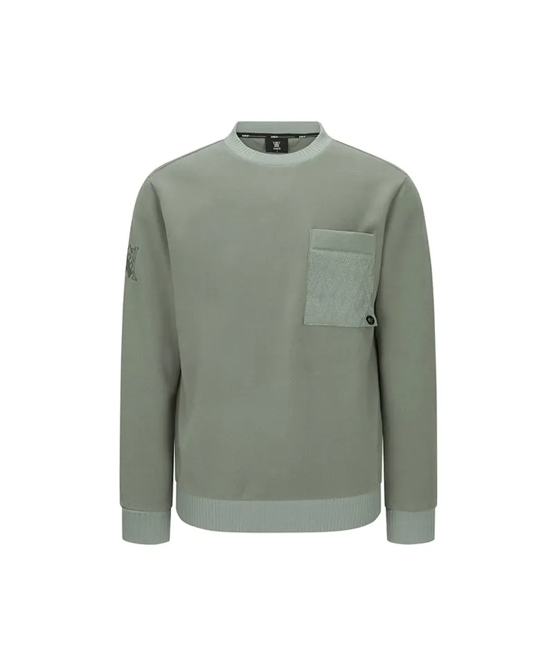 ANEW Golf Men's Quilting Logo Point MTM - Light Khaki