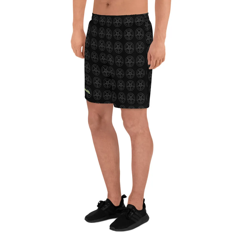 Baphomet Men's Athletic Long Shorts All Over Print