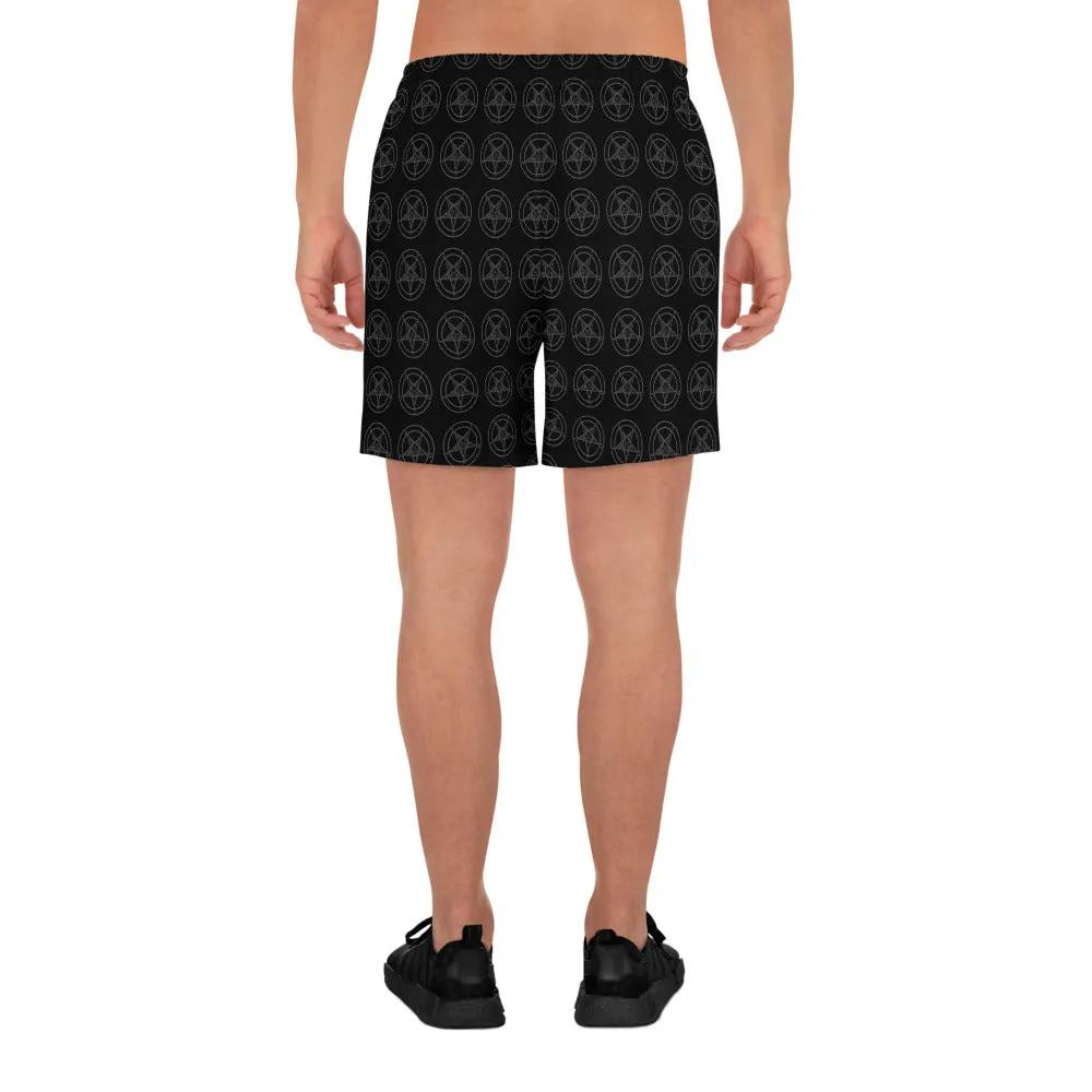 Baphomet Men's Athletic Long Shorts All Over Print