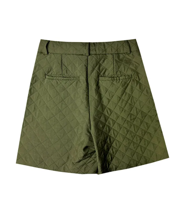 BENECIA 12 Quilted 3/4 Pants - Khaki