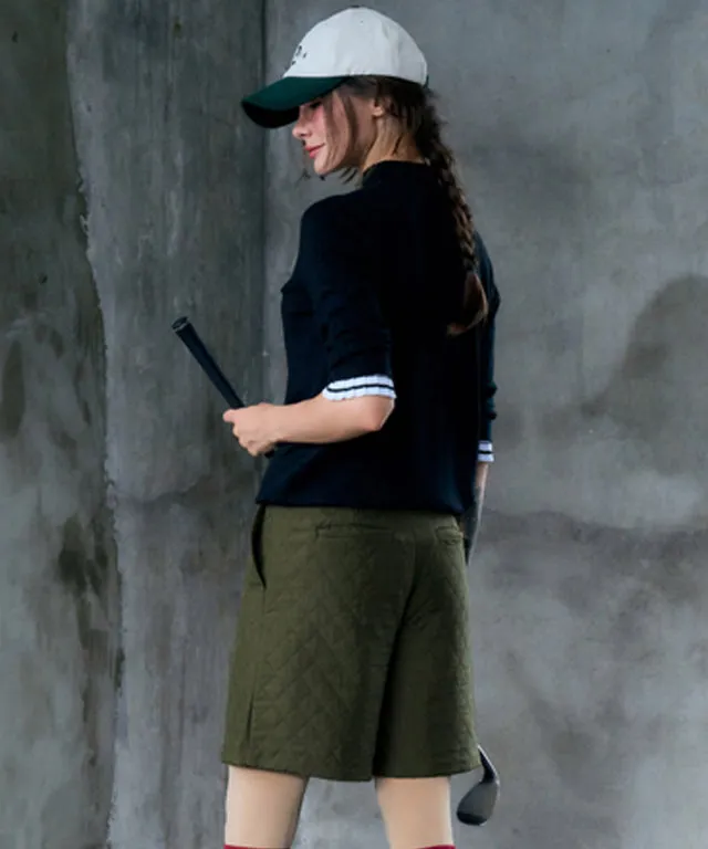 BENECIA 12 Quilted 3/4 Pants - Khaki