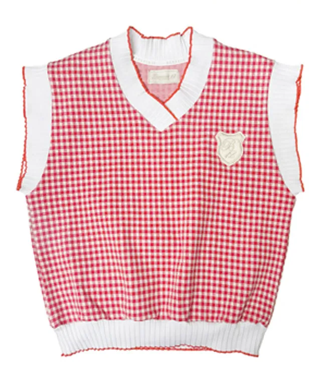 BENECIA 12 Red Checked Vest