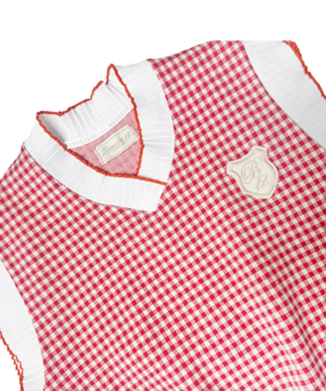 BENECIA 12 Red Checked Vest