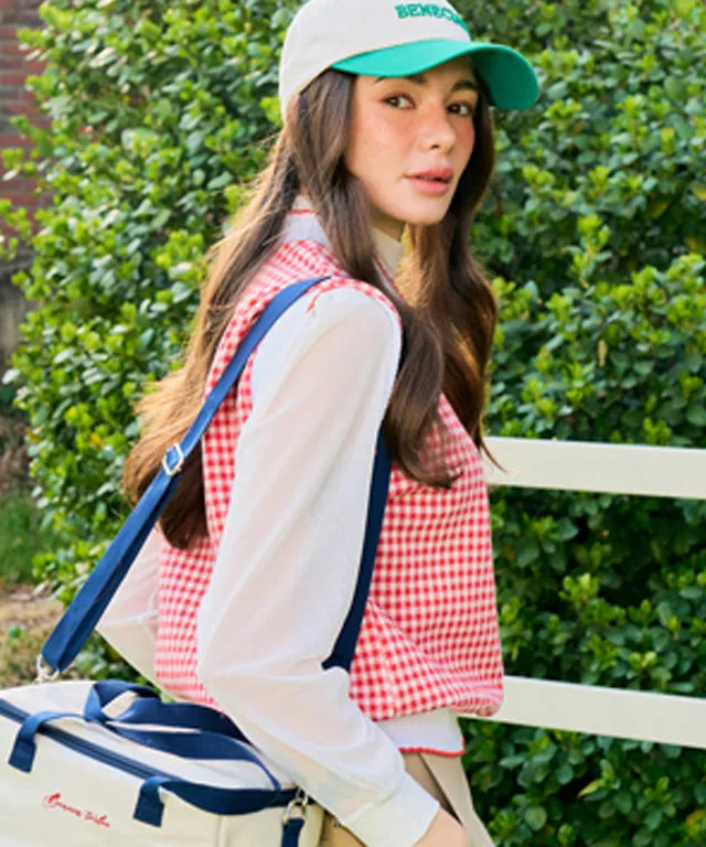 BENECIA 12 Red Checked Vest