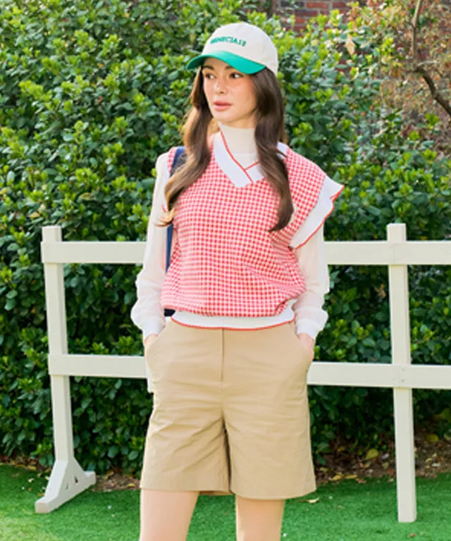 BENECIA 12 Red Checked Vest