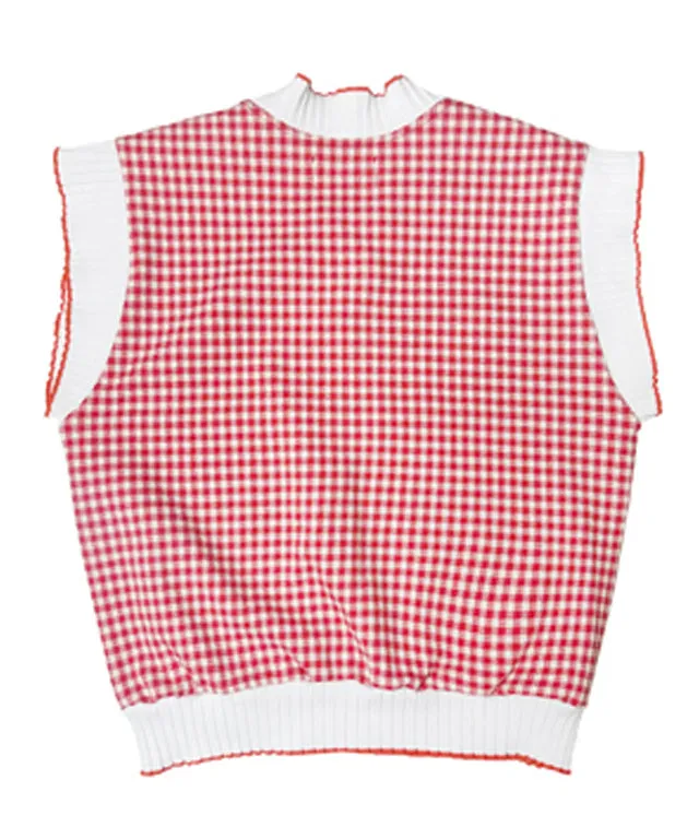 BENECIA 12 Red Checked Vest