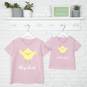 Big Chick Little Chick Easter T Shirt Set