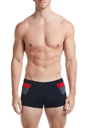 Black Color Block - EVANDER Square Cut Swim Brief