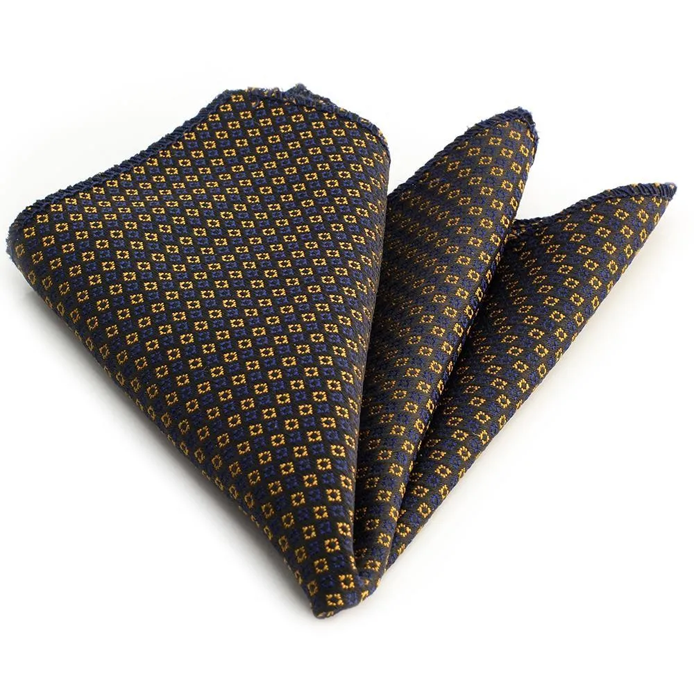 Black Gold Pocket Square for Men - Premium Silk Handkerchiefs for Suits