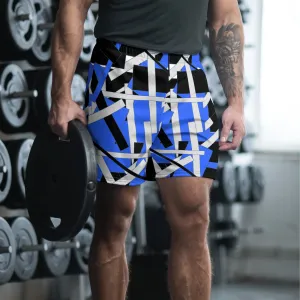 Blue Geometric Men's Athletic Shorts