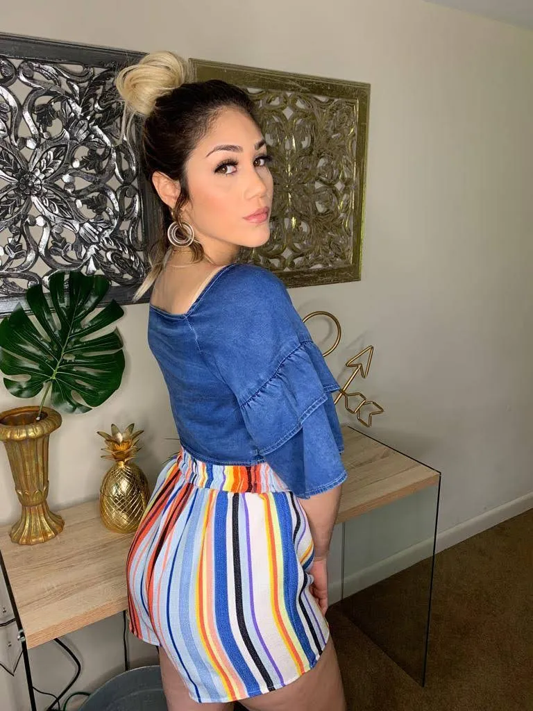 Blue Multi Stripe Shorts