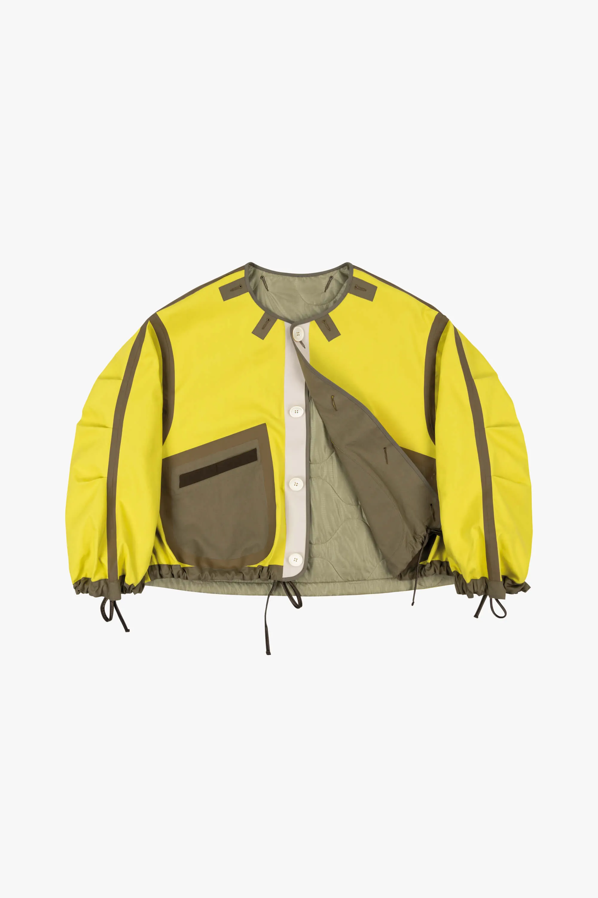 Bonded Rain Bomber - Pale Olive / Chartreuse