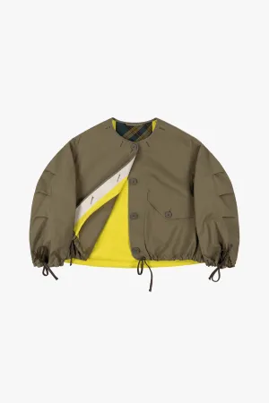 Bonded Rain Bomber - Pale Olive / Chartreuse
