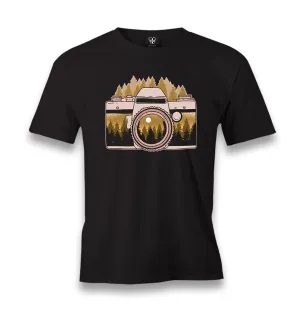 Camera with a Forest View Men's Black Tshirt