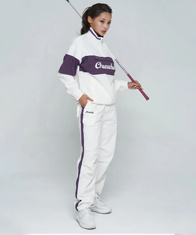 CHUCUCHU Women's Color Point Pants - White