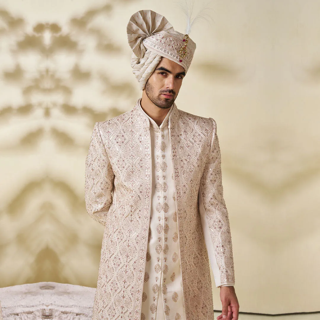 Classic Cream Coat-Style Sherwani