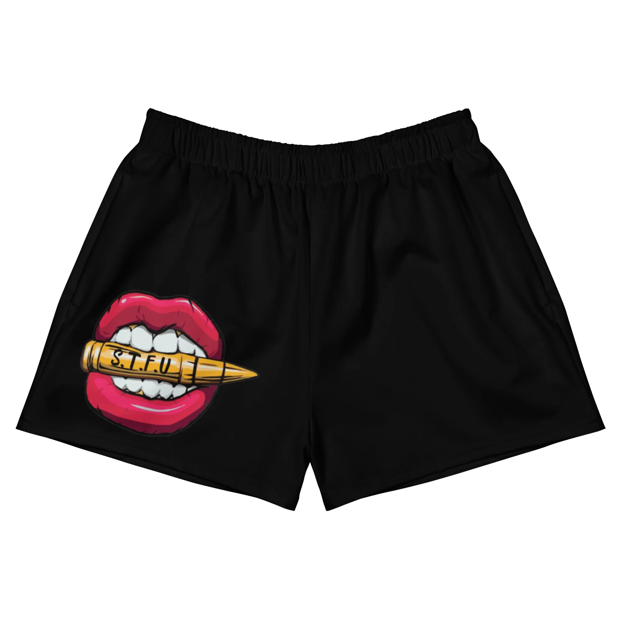 Classic STFU Logo Women’s Athletic Shorts - Black
