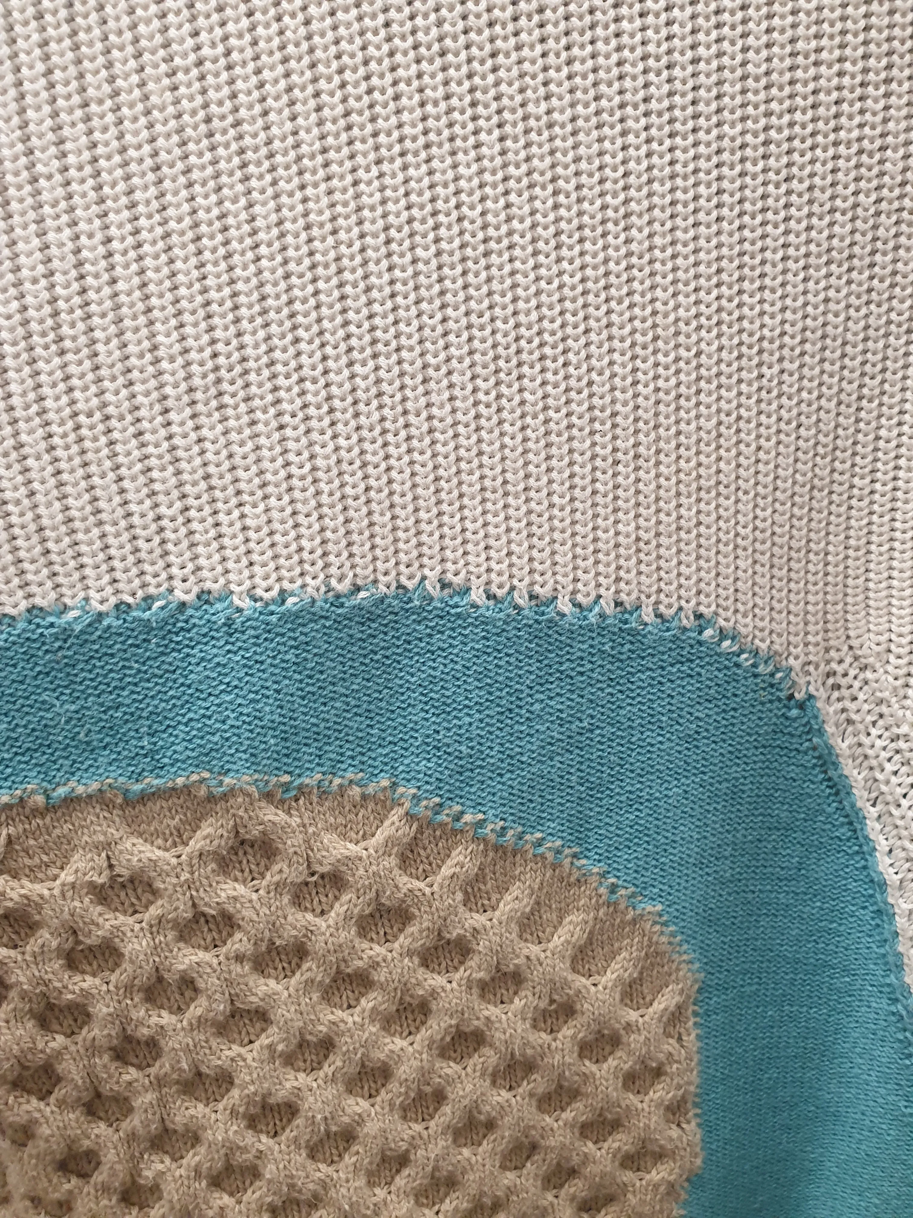 Cos wool-cotton uniquely textured patchwork jumper size S