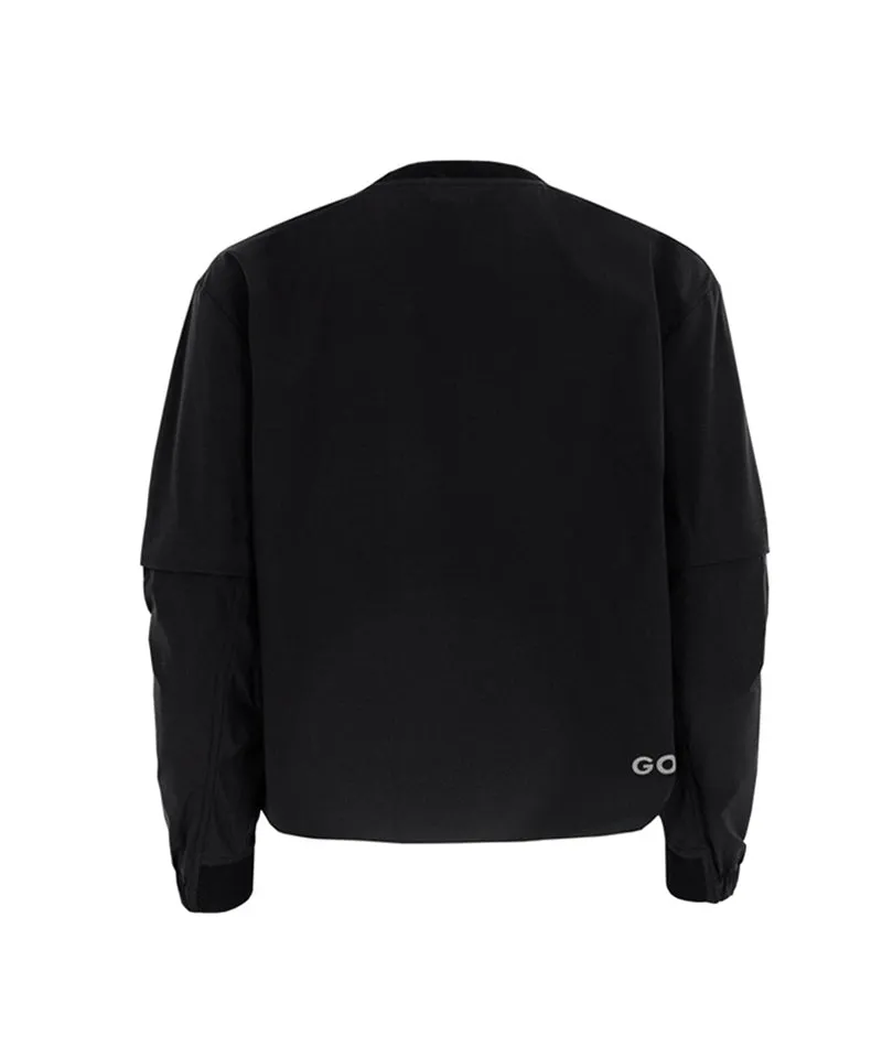 CREVE NINE: Men's Detachable Sleeve Field Anorak - Black