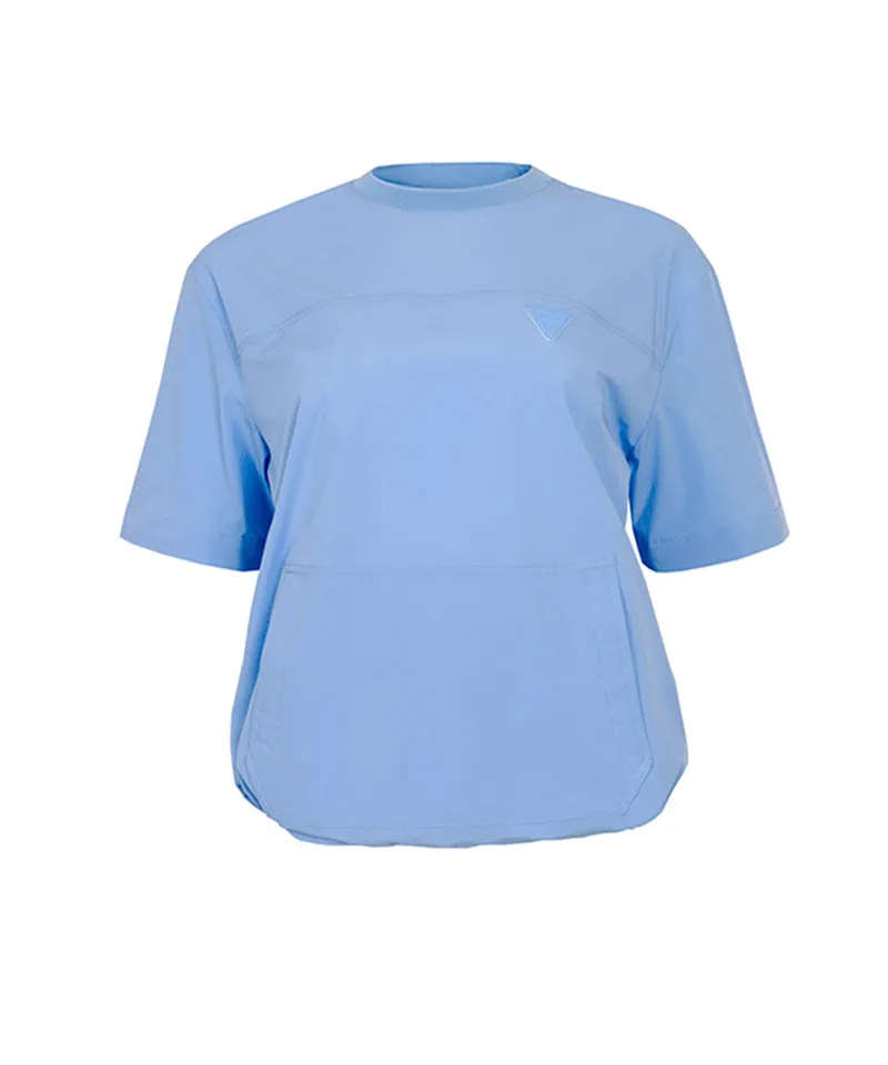 CREVE NINE: Men's Detachable Sleeve Field Anorak - Sky Blue