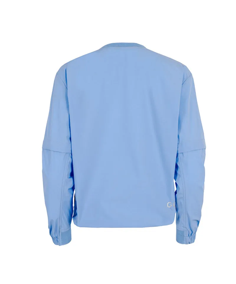 CREVE NINE: Men's Detachable Sleeve Field Anorak - Sky Blue