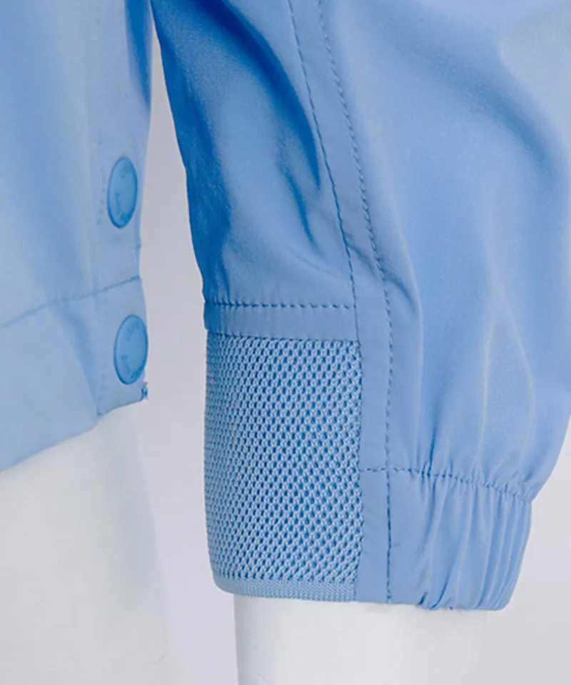 CREVE NINE: Men's Detachable Sleeve Field Anorak - Sky Blue