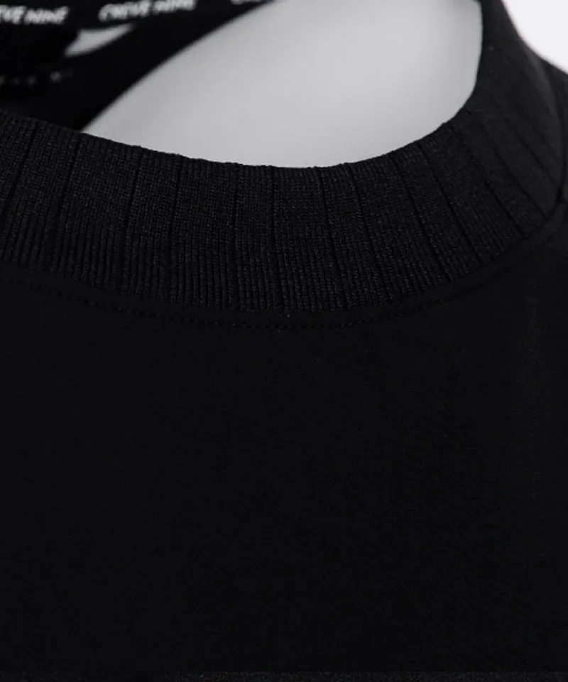 CREVE NINE: Men's Woven Ragrang Sweatshirt - Black