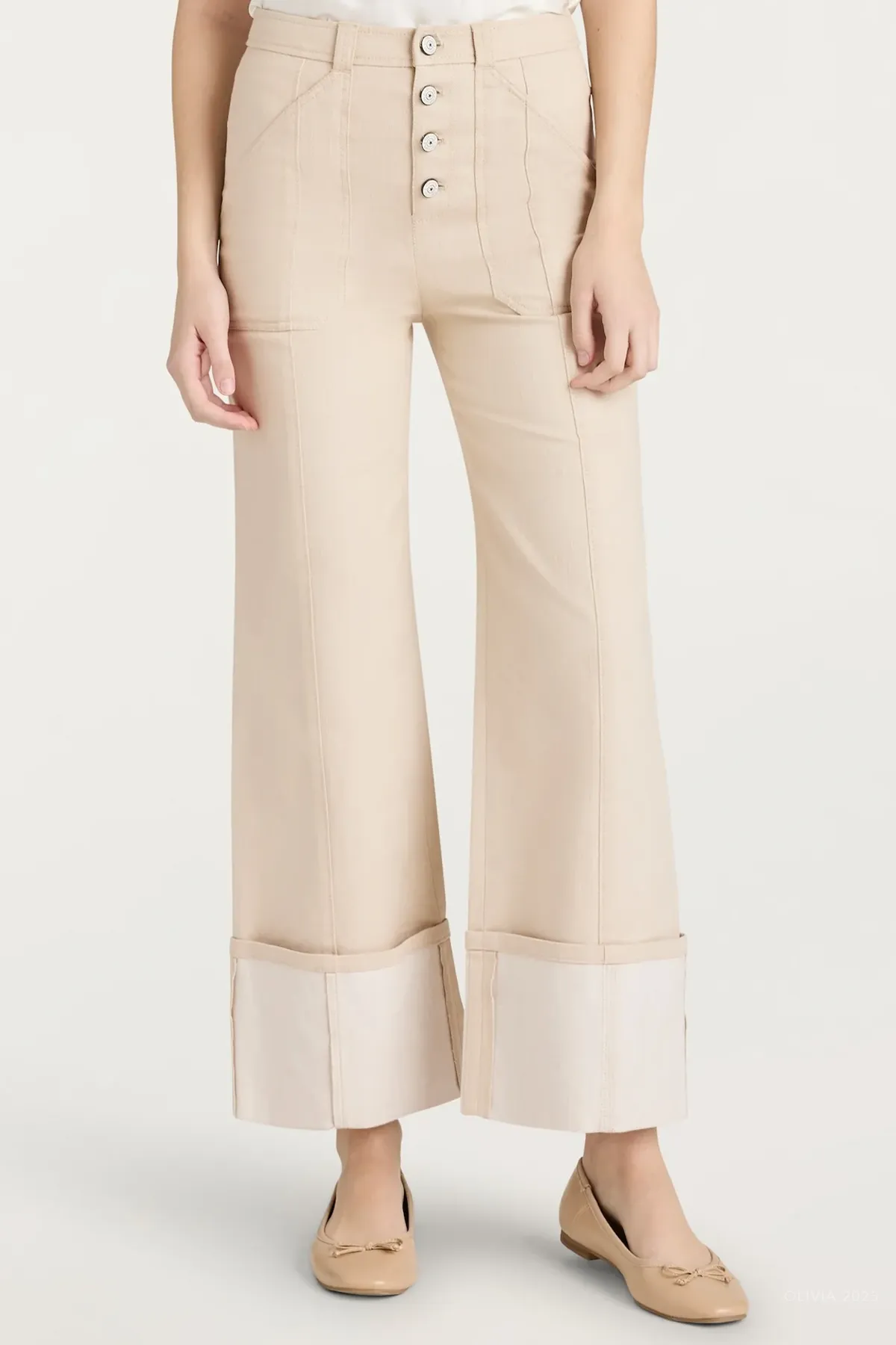 Cuffed Benji Pant in Khaki