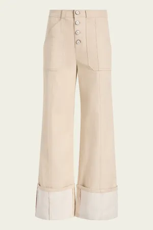 Cuffed Benji Pant in Khaki
