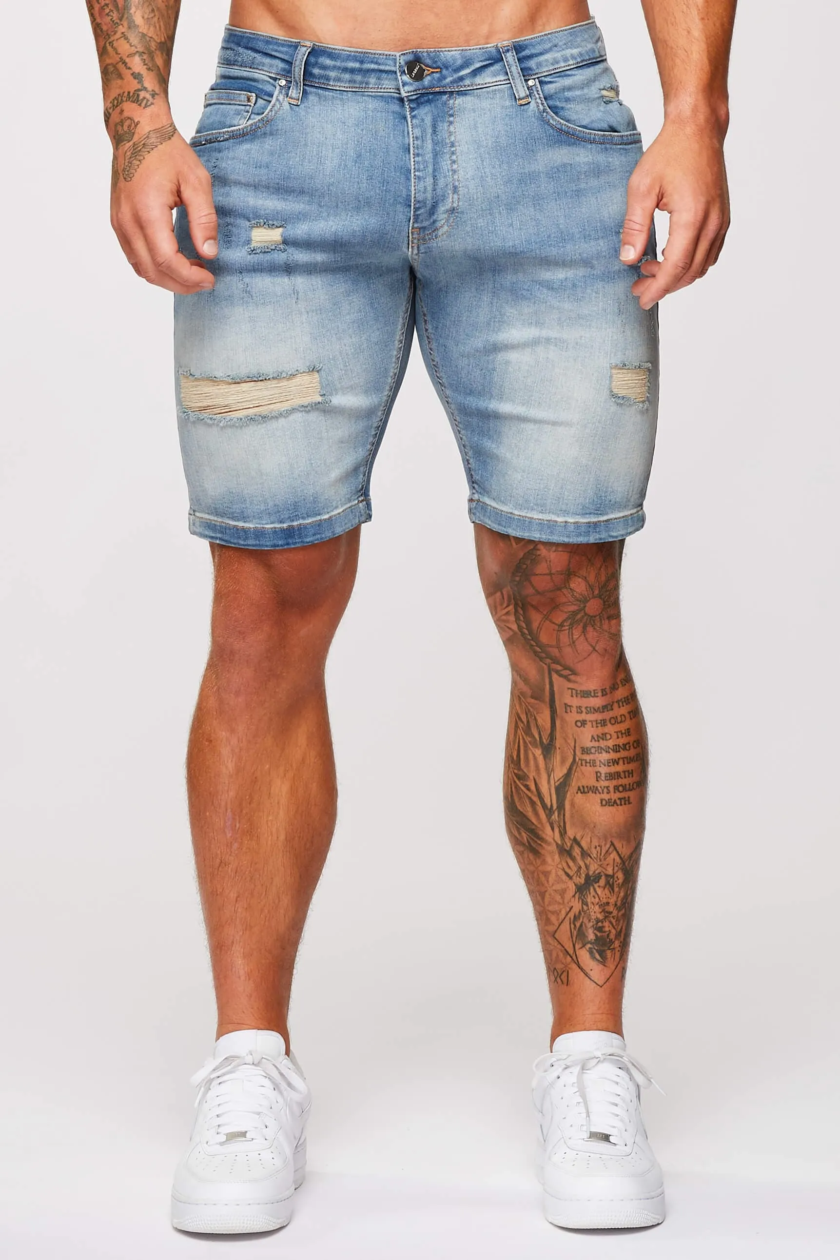 DENIM SHORT - STRONG WASH DARK BLUE