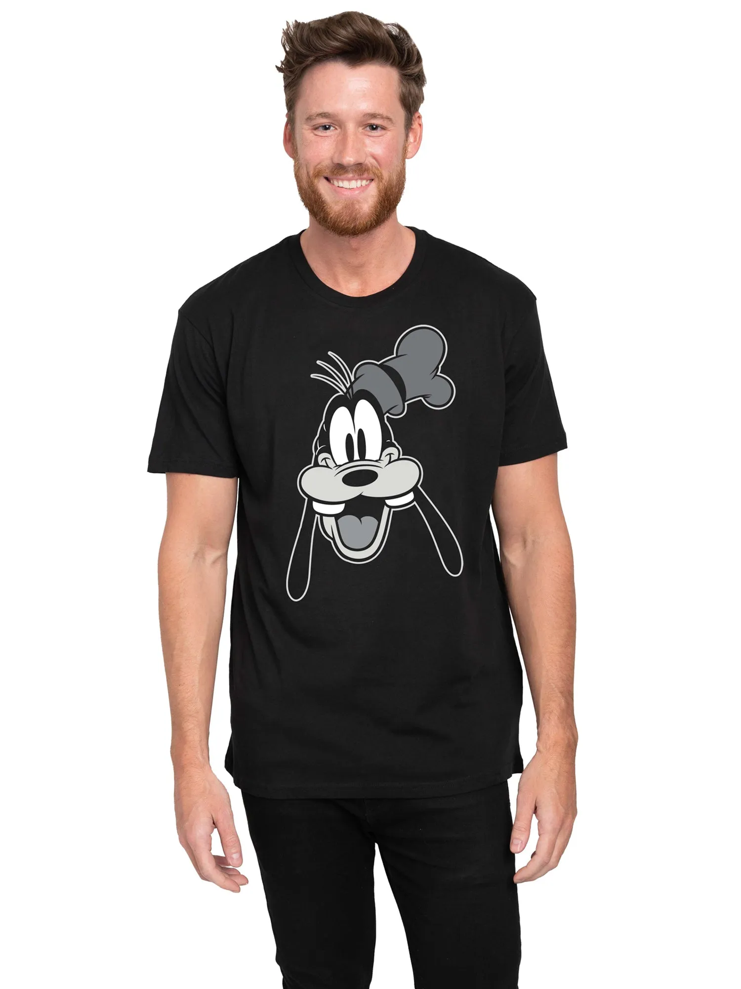 Disney Men's Goofy T-Shirt Short Sleeve Retro Design Black (Size 2XL Only)