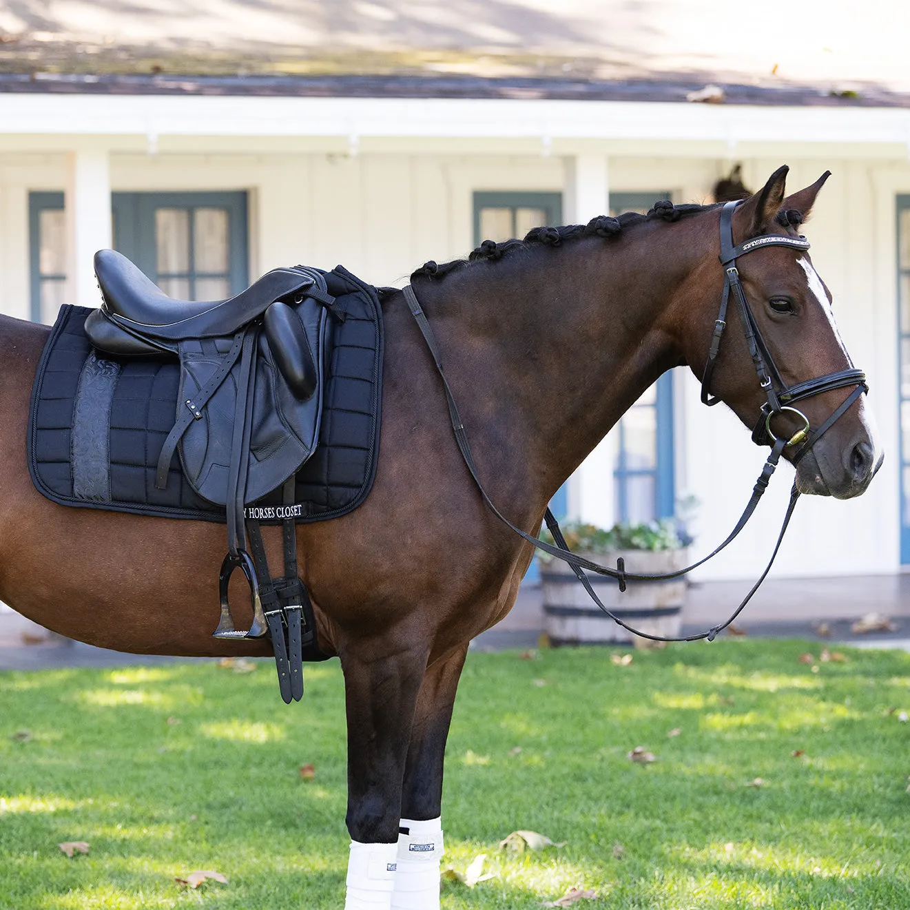 Dressage Saddle Pad Versailles Black Damask Black